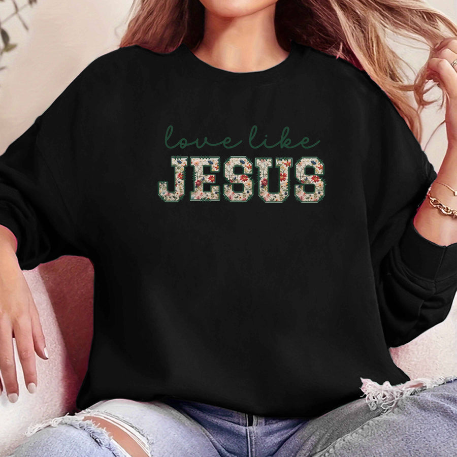 Love Like Jesus Oversize-Sweatshirt für Damen – Lässiges Oberteil im Glaubensstil