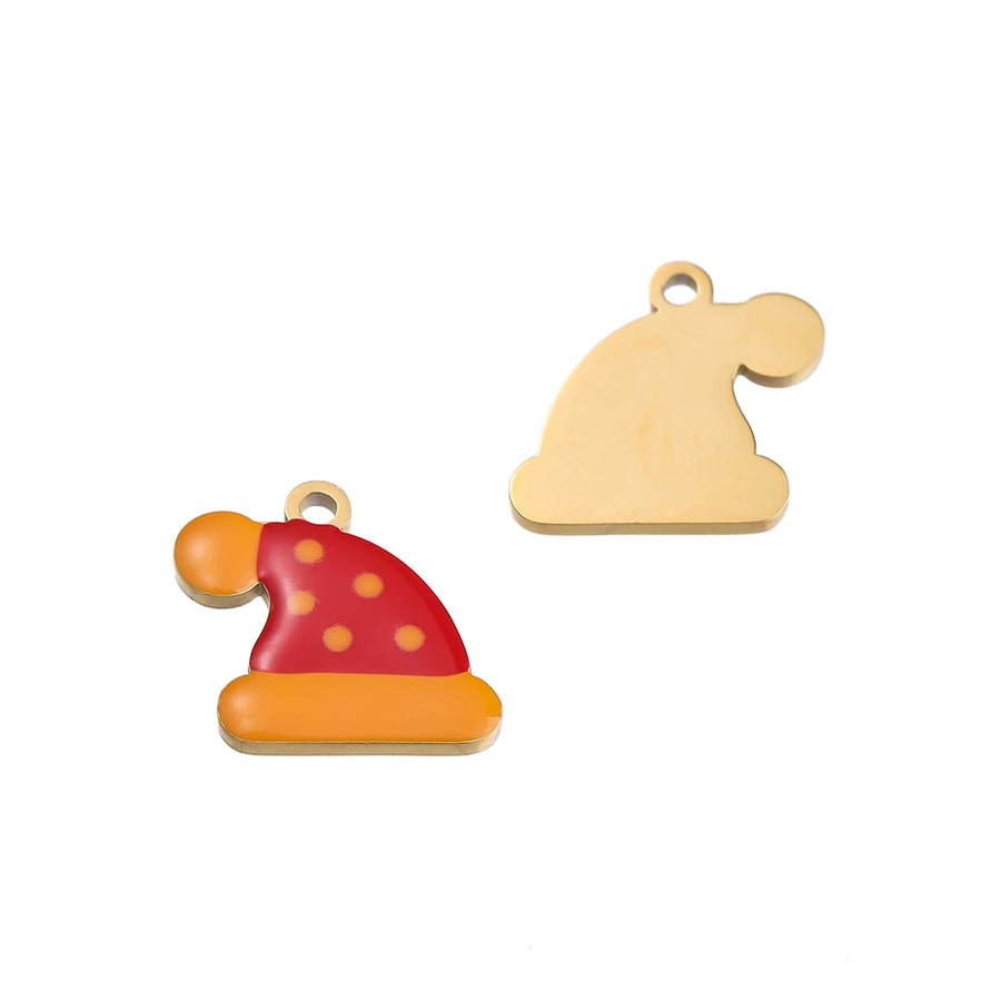 1pcs Stainless Steel Christmas Style Tree Snowflakes Gloves Socks Boots Charms Pendants for DIY Bracelet Necklace Jewelry Making