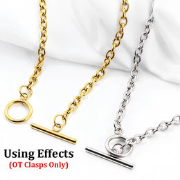4 Sets Stainless Steel OT Clasp Toggle Clasps 18k Gold for Necklaces Connectors Bracelets Hooks DIY Jewelry Making Accessories