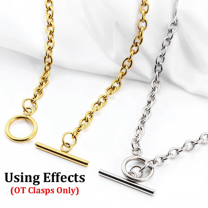 4 Sets Stainless Steel OT Clasp Toggle Clasps 18k Gold for Necklaces Connectors Bracelets Hooks DIY Jewelry Making Accessories