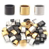 6pcs Flat Stainless Steel Tube Slider Beads Position Beads Big Hole Metal Beads DIY Leather Bracelet Clasps For Jewelry Making