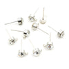 50pcs Stud Earrings Pins with Zircon 4/5/6mm Rhinestone Basic Earring Studs DIY Jewelry Making Accessories Findings