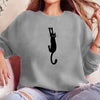 Women's Cute Black Cat Print Sweatshirt - Long Sleeve Casual Pullover