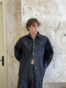 Three-dimensional Structure Metal Buckle Denim Shirt Ruoshuai High Sense Suit