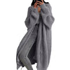 Knitted Long Cardigan With Pockets Fashion All-match Lantern-sleeved Coat