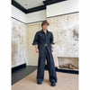 Three-dimensional Structure Metal Buckle Denim Shirt Ruoshuai High Sense Suit