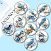 Blue Delft Birds Clipart  12mm/18mm/20mm/25mm Round Photo glass cabochon demo flat back Making findings