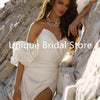 Customized  Sexy Mermaid Wedding Dresses Satin Side Split Off The Shoulder Backless With Bow Robe De Mariée V-Neck Br