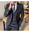 Fashion Mesh Plaid Men Tuxedo Three-piece Suit