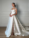 SSYTENS Luxury A-line Satin Wedding Dresses Sweetheart Sleeveless Bridal Dress Beach Long Wedding Gown Robe De Mairee Customized