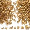 50pcs PVD Gold Plated Stainless Steel Connector Clasp Crimp End Beads For Bracelet Necklace Chains DIY End Caps Jewelry Findings