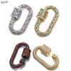 JUYA Luxury Pave Zircon Carabiner Clasps Spiral Lock Fastener Full Diamond Charms For DIY Fashion Jewelry Supplies Accessories