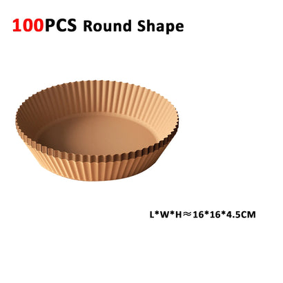 50 Stück Einweg-Papier für die Luftfritteuse, antihaftbeschichtet, für die Luftfritteuse, rund, für die Luftfritteuse, Papiereinlagen, Küchenzubehör 