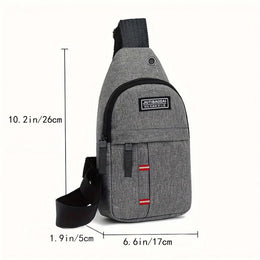 Men's Functional Chest Bag, Suitable for Business Trips and Travel, Single Shoulder Bag, Single-Layer Pocket, Nylon Material