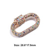 JUYA Luxury Pave Zircon Carabiner Clasps Spiral Lock Fastener Full Diamond Charms For DIY Fashion Jewelry Supplies Accessories