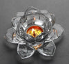 Glass Lotus Flower Tea Light Candle Holder Set