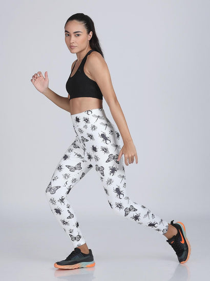 Women's 4 Way Lycra Stretch Leggings - Multicolor, Graphic Print