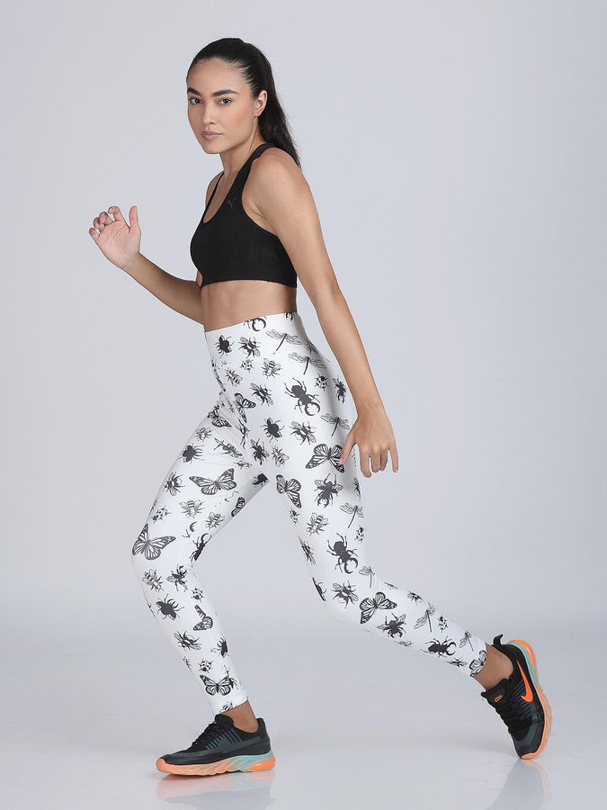 Women's 4 Way Lycra Stretch Leggings - Multicolor, Graphic Print