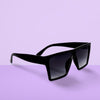 Unisex Retro Square Sunglasses - Free Size, Metal Frame & Glass Lenses, Casual Style