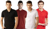 Cotton Blend Solid Half Sleeves Mens Polo Neck T-Shirt (Pack of 4)