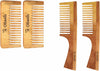 Oilanic Handmade Neem Wooden Comb Combo - Medium Detangler & Dressing Handle (Pack of 4, 5.5 & 7.5 inches) for Anti-Dandruff Men & Women