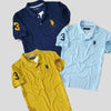 Cotton Solid Half Sleeves Mens Polo T-Shirt Pack Of 3