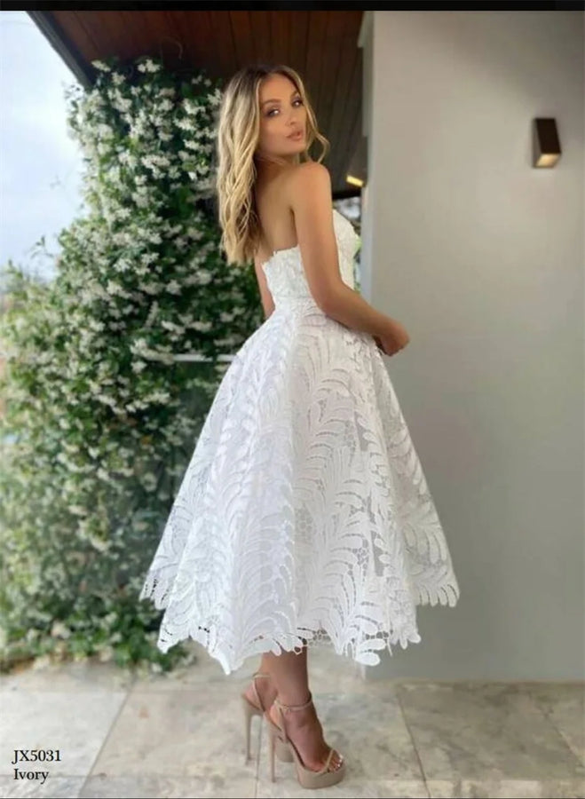 Schatz Spitze Brautkleider A-Line Backless Zipper Brautkleid Angepasst Mini Party Abendkleider vestidos de novia 