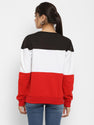 Popster Fleece Women's Sweatshirt - Color Block, Full Sleeves, Round Neck