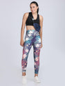 Women's 4 Way Lycra Stretch Leggings - Multicolor, Graphic Print