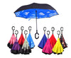 Double Layer Waterproof Umbrella with C-Shape Handle – Windproof & Foldable for Travel