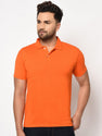 Cotton Blend Solid Half Sleeves Polo T-Shirt