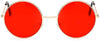 Unisex Red Silver Round Sunglass