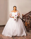 Vestidos de novia 2025  Sheer O-Neck Long Sleeves Plus Size Wedding Dress Lace Appliques A-Line Floor-Length Wedding Party Dress