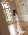 Ranmo Fashion Spitze Brautkleid Frau Meerjungfrau Brautkleider Off Schulter Langarm Gericht Zug Angepasst Vestidos De Novia