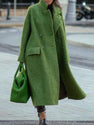 Long Woolen Coat Solid Color Temperament Commuting