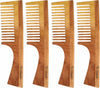 Oilanic Handmade Neem Wooden Dressing Handle Comb (7.5 inches) - Pack of 4 for Anti-Dandruff & Hair Growth