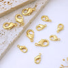 20PCS 18K Gold Plated Lobster Clasps 10/12/14mm Copper Lobster Claw Clasps Bulk for Jewelry Making DIY Necklace Bracelet