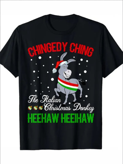 Weihnachtsesel Italienisches Weihnachtsgeschenk T-Shirt für Männer