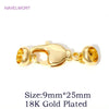 18K Gold Plated Brass Lobster Clasps Connector,Jewellery End Caps Fastener Clasp For DIY Bracelet Jewelry Making Accessories