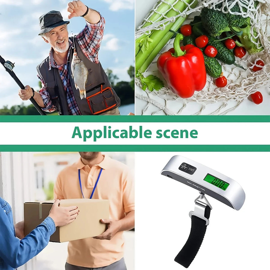 1 stücke Tragbare Waage Digitale LCD-Anzeige 110lb/50kg Elektronische Gepäck Hängenden Koffer Reise Wiegt Gepäck Tasche Gewicht Balance 