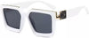 UV Protection Rectangular Oversized Sunglasses (60) - Black, Clear, Unisex