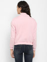 Popster Fleece Women's Sweatshirt - Pink, Solid, Full Sleeves, High Neck