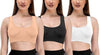 Women's Cotton Solid Non-Padded Air Bra (Pack of 3) - Multicolor, Full Coverage