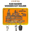 Jai Shree Ram Mandir Ayodhya Model Wooden Key Holder for Home and Office Decor