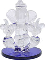 Crystal Ganesha Twin Side Face Showpiece for Car Dashboard - 5.5 cm, Blue