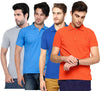 Poly Cotton Solid Half Sleeves Mens Polo T-shirt (Pack of 4)