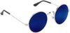 Unisex Round Sunglasses - Free Size, Metal Frame & Glass Lenses, Casual Style