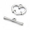2 Sets Stainless Steel OT Clasp Heart Toggle Clasps Buckle Connector for Necklaces Bracelets Hook DIY Jewelry Making Accessories