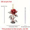 Valentine's Day Red Rose 2D Pendant Car Interior Design Acrylic Pendant