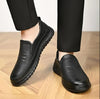 Men's Stylish Synthetic Formal Shoes - Black Slip-On